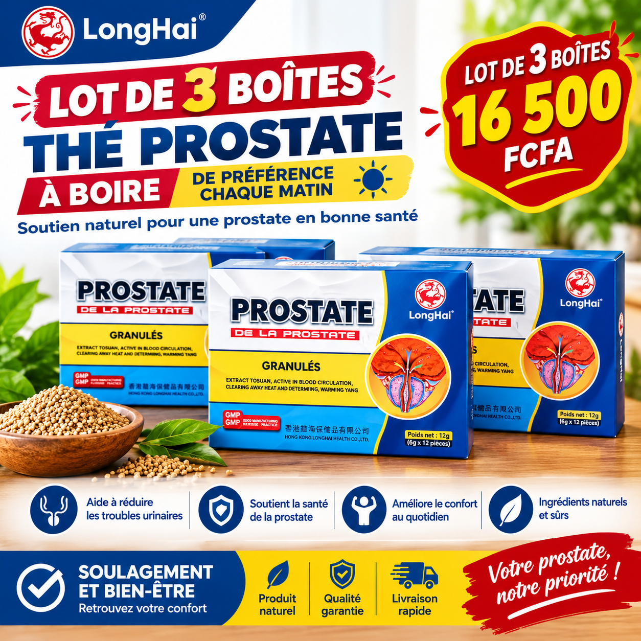 Le thé de la Prostate en Lot de 3 boites pour traitement